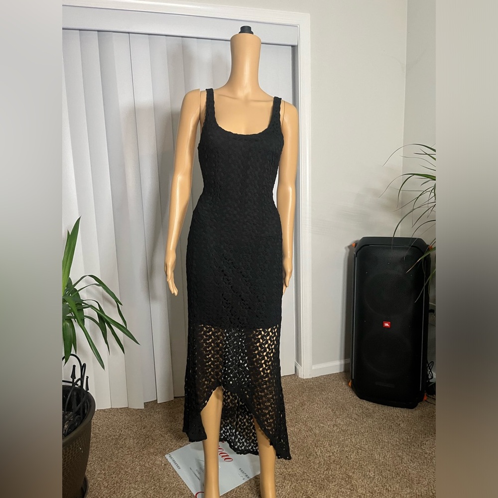 Black dress with top lace and under lining